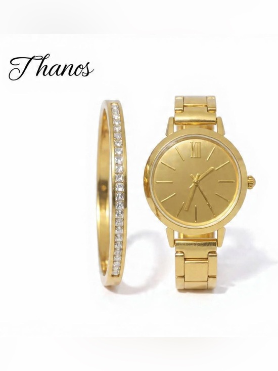 Elegant Gold Watch and Necklace Set main image 4